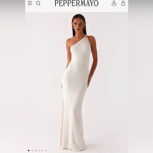 Elegant White One-Shoulder Dress